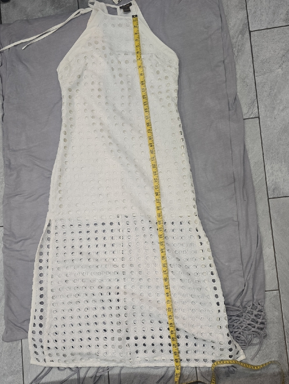 Anthropologie White Eyelet Halter Maxi Dress - Picture 4 of 6
